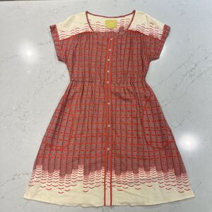 Anthropologie Maeve Veronica M Button Front Shirt Dress Lined Short Slv Pockets